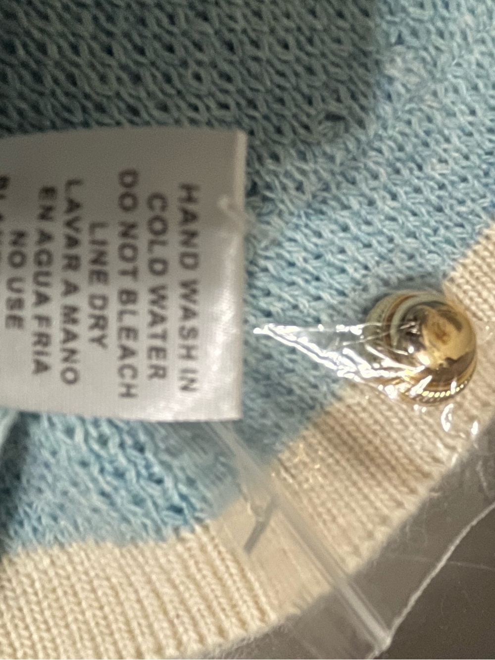 Light Blue Contrast-Trim Women's Sweater - Picture 2 of 5